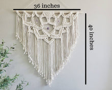 Load image into Gallery viewer, Large macrame wall hanging, mandala wall decor,  handmade home decor for her, boho bedroom art, boho living room decor. Mandala wall art
