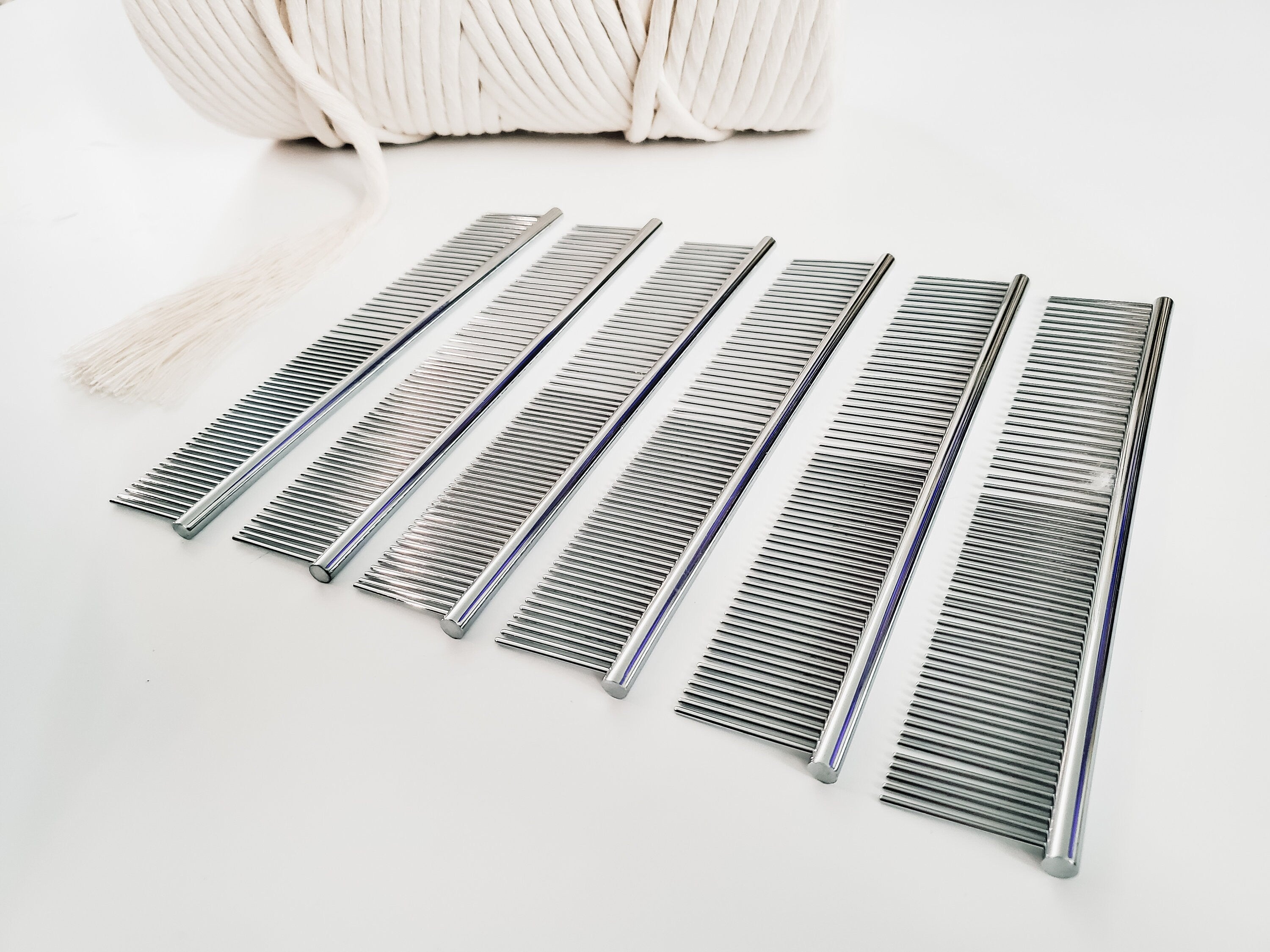 Stainless steel macrame combs. Duel sided fringe and tassels comb ...