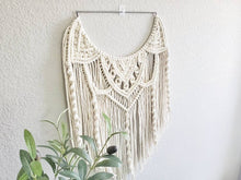 Load image into Gallery viewer, Macrame wall hanging. Boho style wall decor. Mandala wall art. Semi circle half mandala macrame. Bohemian home wall decor
