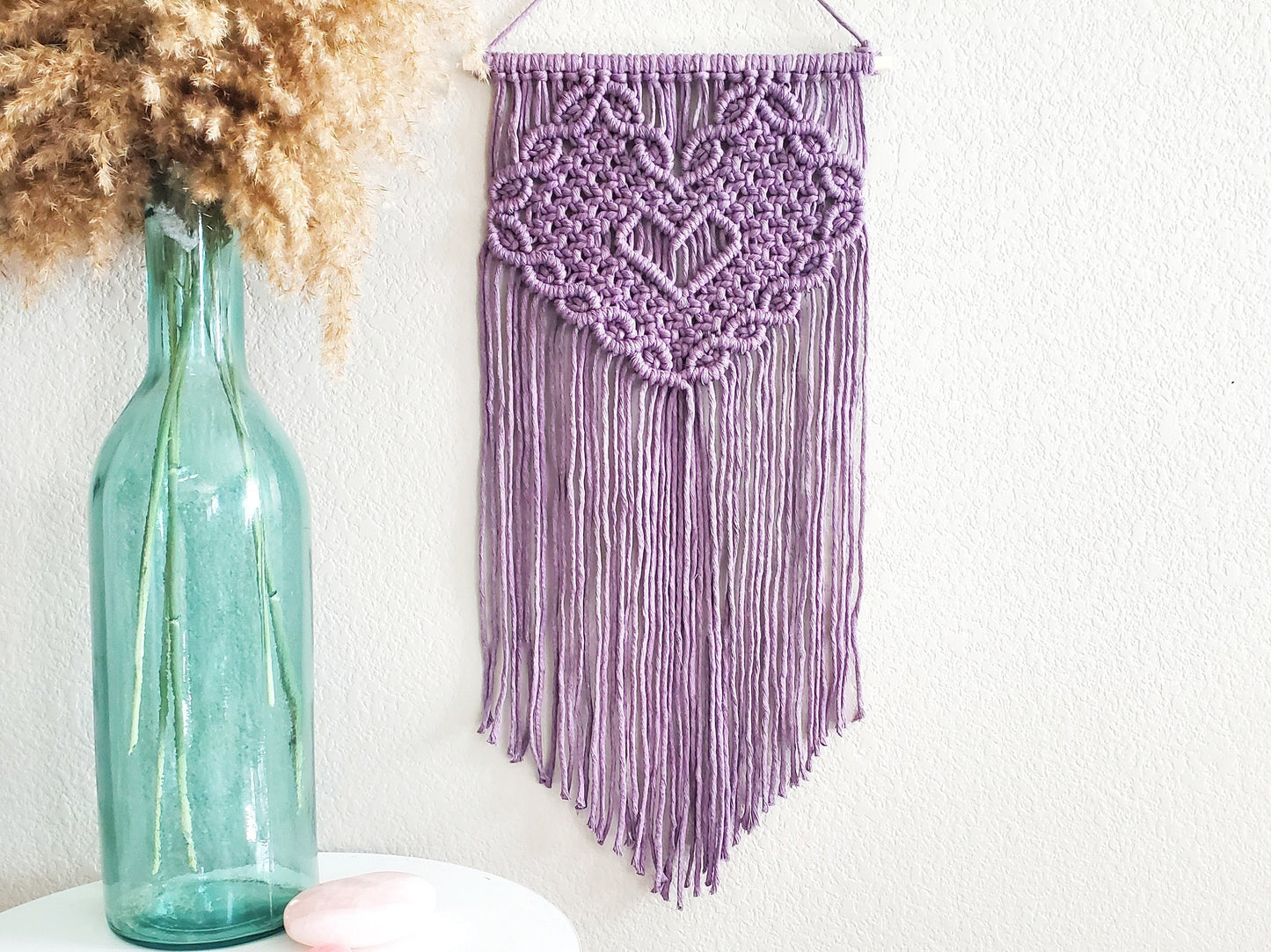 Macrame wall hanging pdf pattern, step by step guide, macrame tutorial, valentines day heart craft, diy macrame