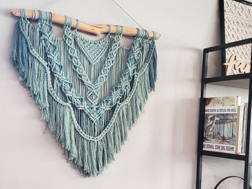 Macrame wall hanging. Green wall decor. bohemian wall decor. Boho wall art. Large macrame hanger.