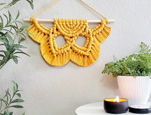 Load image into Gallery viewer, Macrame wall hanging. Macrame flower mandala. Boho nursery decor. Bohemian wall decor. Entryway wall hanging. Flower lovers gift. For her
