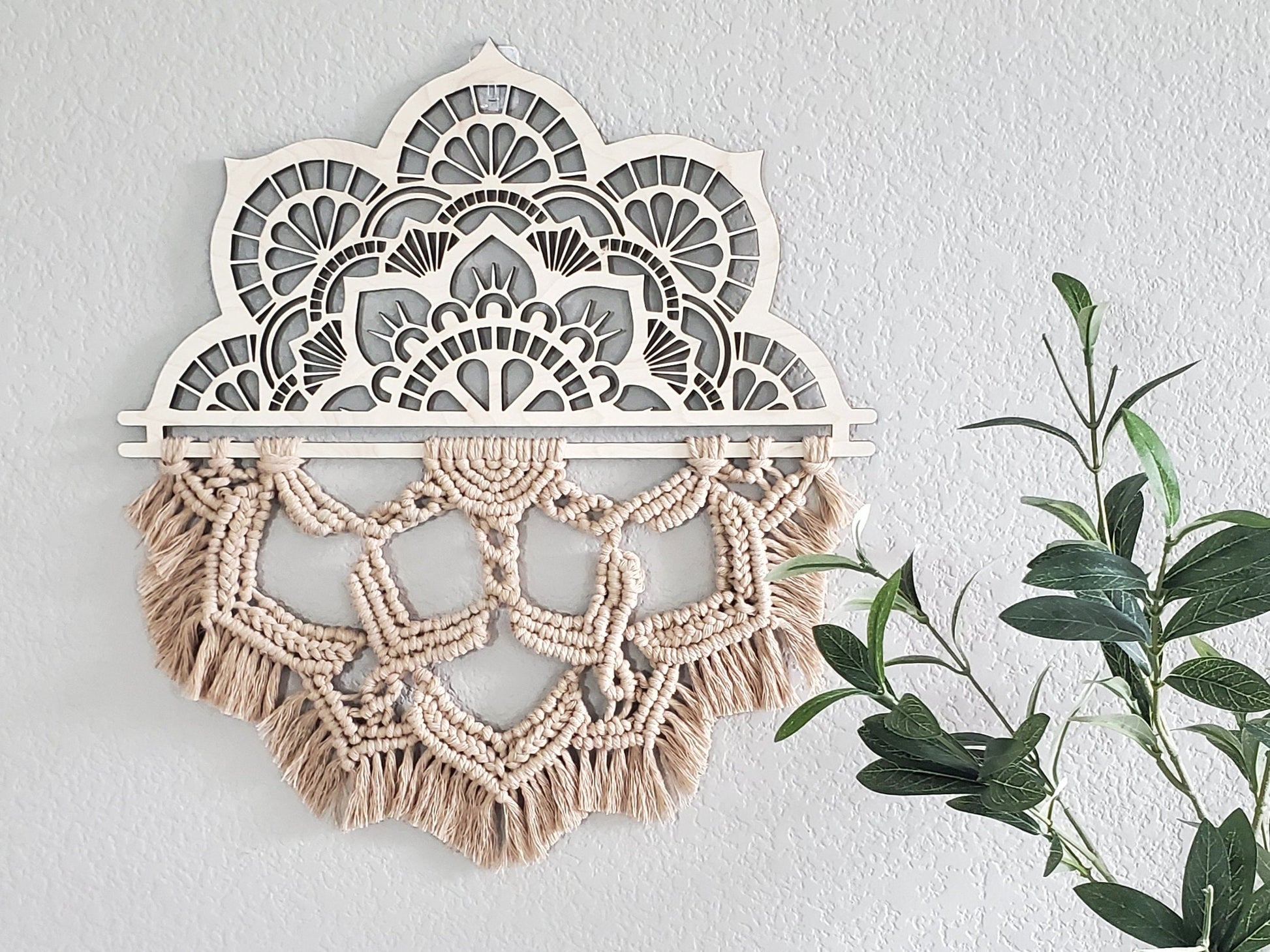 Mandala macrame wall hanging. Boho home decor. Mandala wall art and tapestry. Laser cut wall decor. unique home decor.