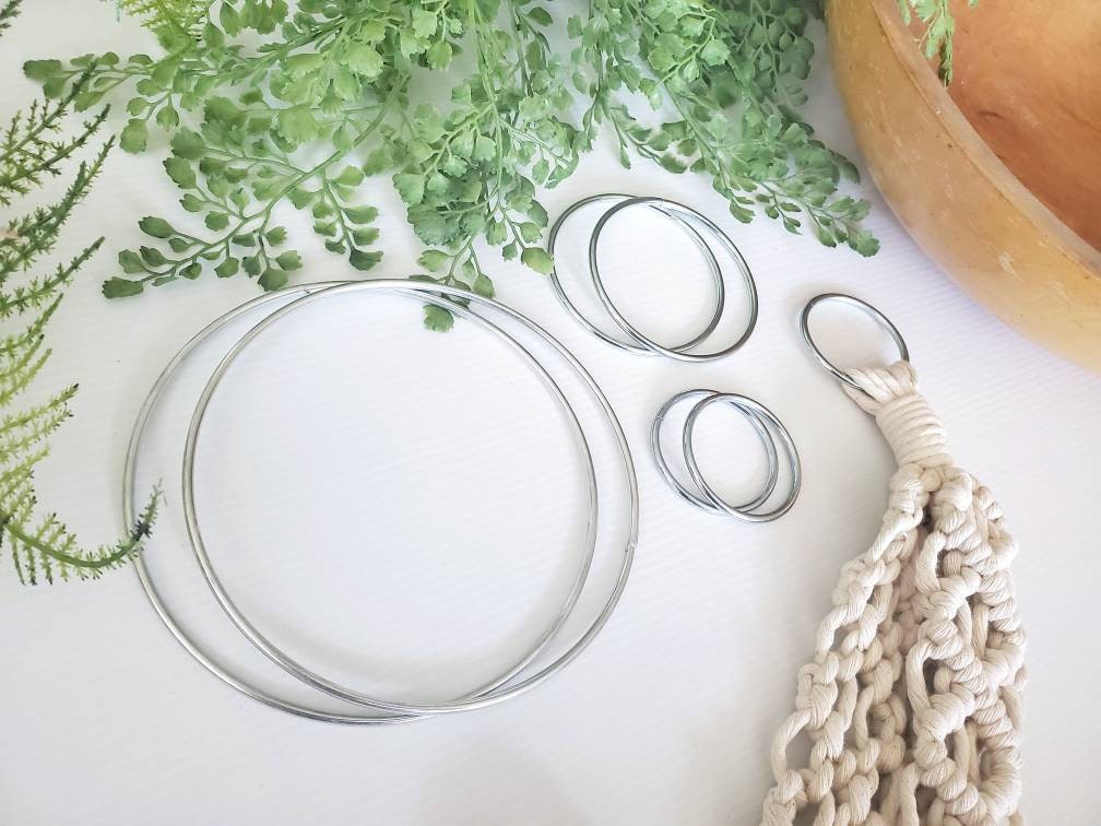 Metal ring hoops. Macrame and craft supplies