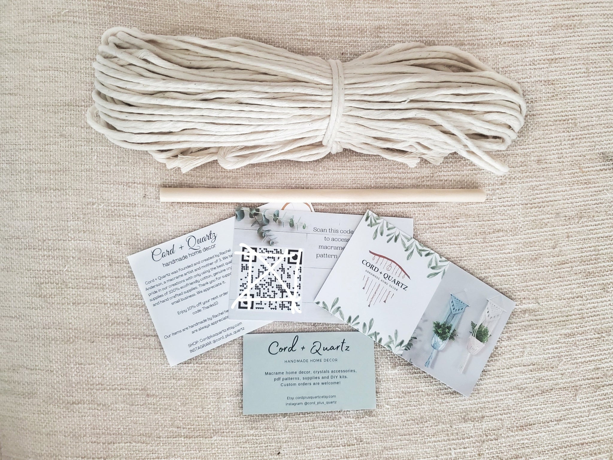 etsy macrame plant hanger kit Macrame plant hanger DIY craft kit. – Cord + Quartz