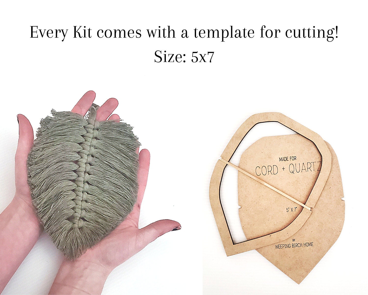 Macrame leaf/feather DIY craft kit. DIY home decor. – Cord + Quartz for Free Printable Macrame Feather Template