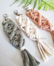 Load image into Gallery viewer, Macrame keychain DIY craft kit. Macrame kit. Craft kit for adults and teens. Do it yourself macrame. birthday gift.
