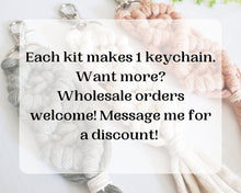 Load image into Gallery viewer, Macrame keychain DIY craft kit. Macrame kit. Craft kit for adults and teens. Do it yourself macrame. birthday gift.
