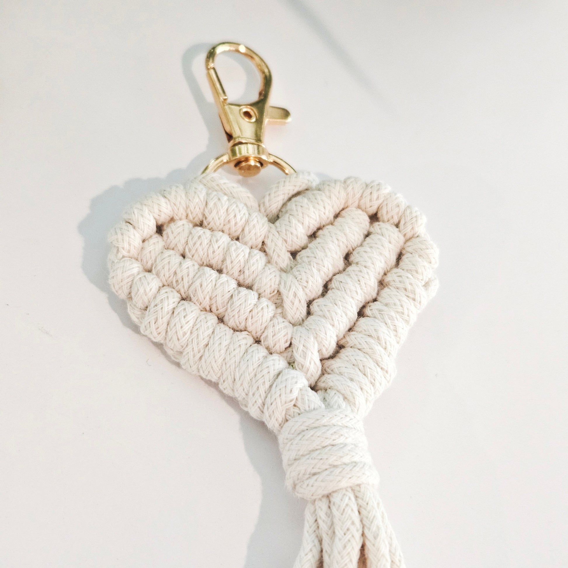Macrame heart keychains. handmade boho keychain accessories