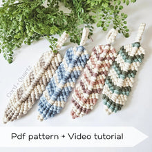 Load image into Gallery viewer, Macrame feather PDF pattern + Video tutorial. Beginner friendly macrame pattern
